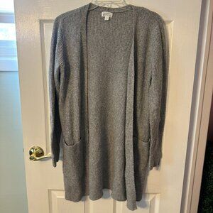 Market & Spruce Gray Ribbed Cardigan